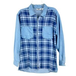 90s zip front chambray Gitano shirt 1990s vintage